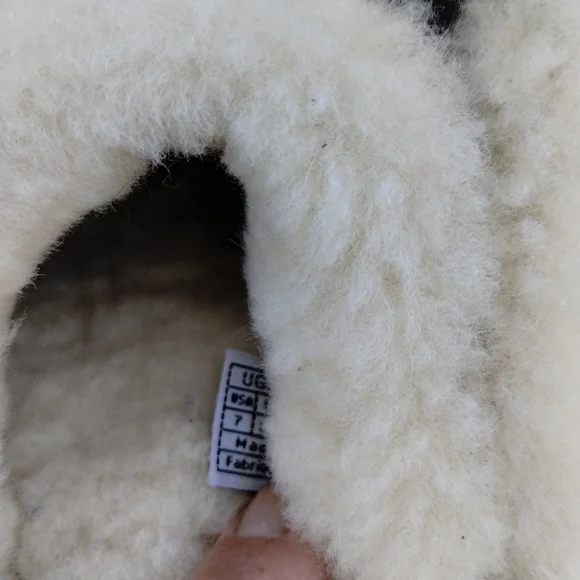 Ugg Kalie Genuine Black Leather Sheepskin Lined Wooden Clogs 7 - Picture 7 of 11